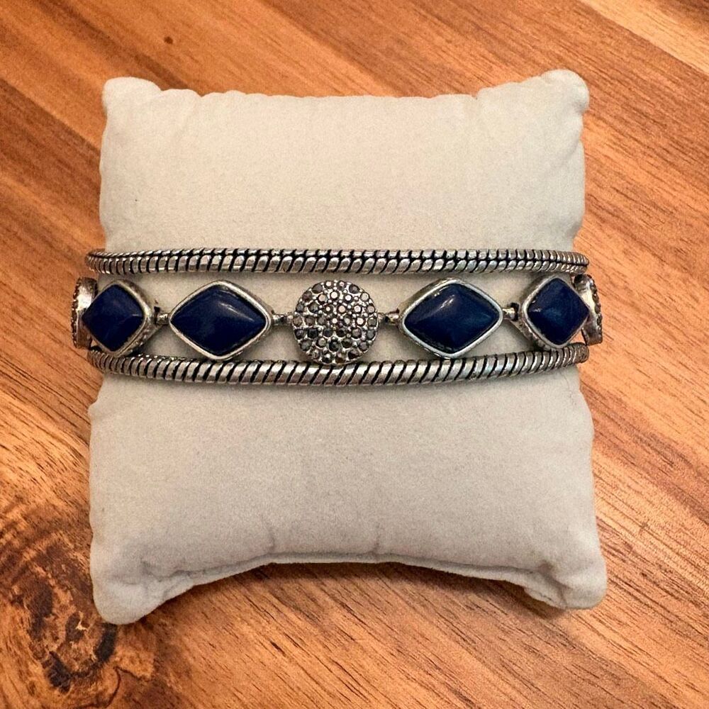 Lucky Brand | Blue Stone and Marcasite Bracelet | 7” Adjustable